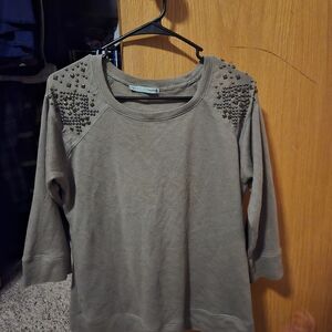 Studded Khaki Sweatshirt